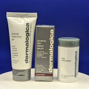 Dermalogica Skincare Mini Trio Cleansing Gel Dynamic Retinol & Microfoliant New